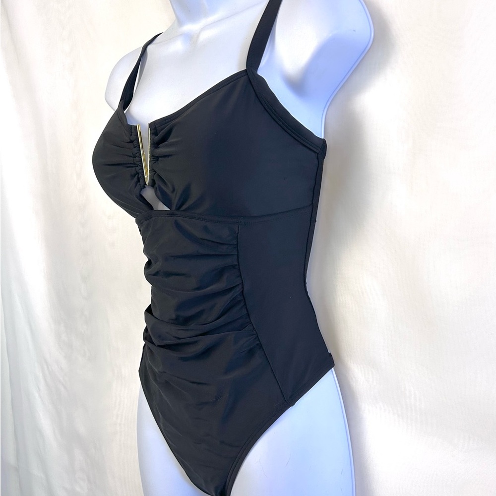 NWT Aimage Black Cheeky Back Womens One Piece Swimsuit / Small - Picture 5 of 12
